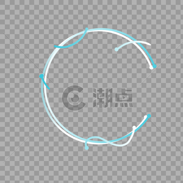 科技风简约蓝色渐变圆点圆圈边框图片素材免费下载
