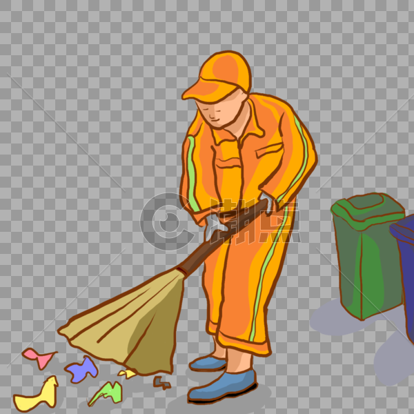 打扫街道的环卫工人图片素材免费下载