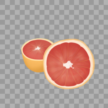 两个半块柚子图片素材免费下载