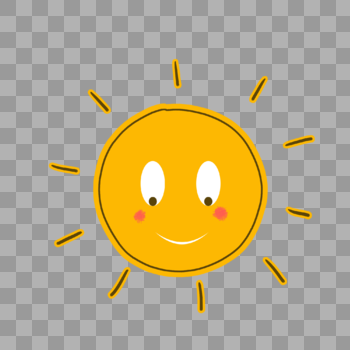 太阳表情手绘图片素材免费下载