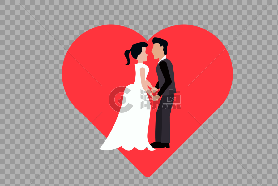 情侣结婚卡通素材图片素材免费下载