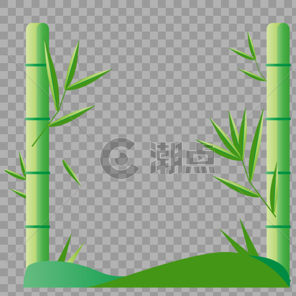 端午节竹子装饰边框图片素材免费下载
