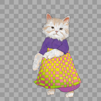 扎围裙的猫图片素材免费下载