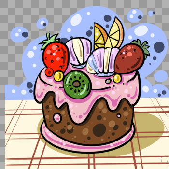 手绘冰淇凌蛋糕图片素材免费下载