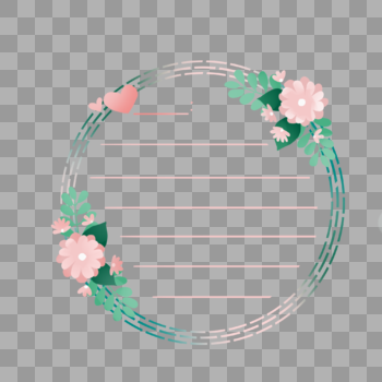 母亲节圆形花卉边框图片素材免费下载