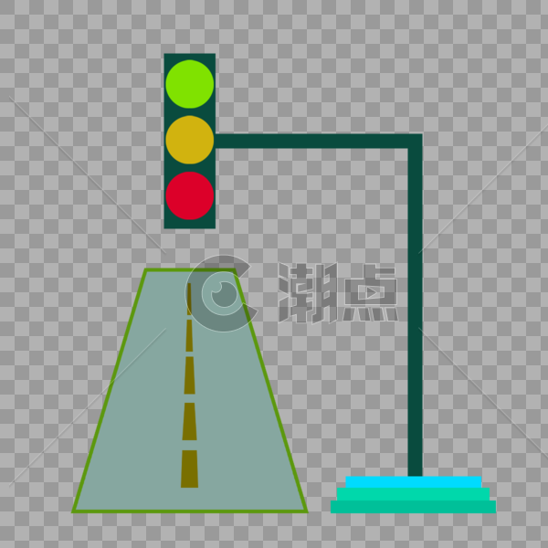 交通信号灯马路插图图片素材免费下载