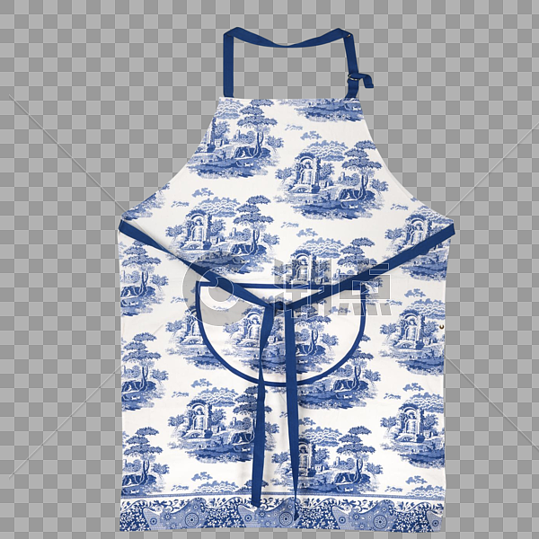 青花瓷花纹围裙图片素材免费下载