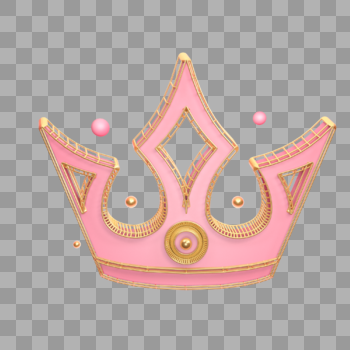 立体粉色皇冠插图图片素材免费下载