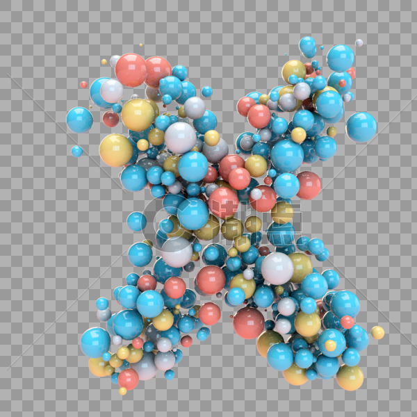 彩色气球构成字母X图片素材免费下载