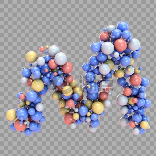 彩色气球构成字母M图片素材免费下载