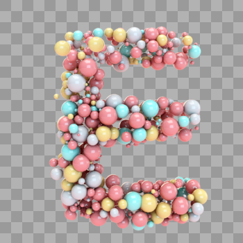 彩色气球构成字母E图片素材免费下载