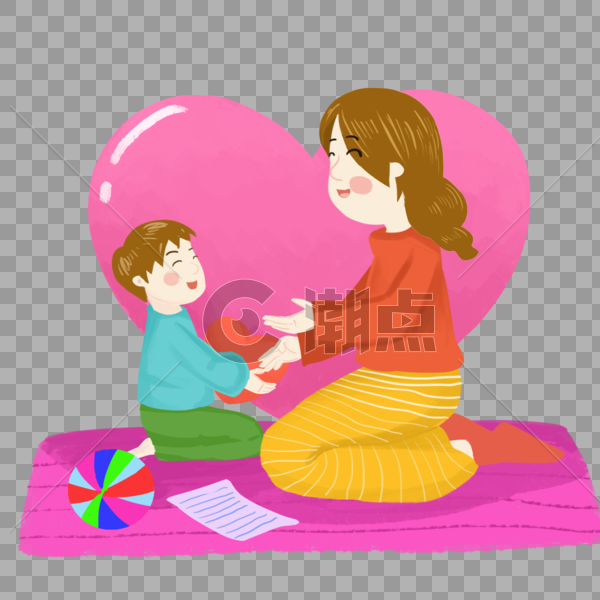粉色爱心母亲节图片素材免费下载