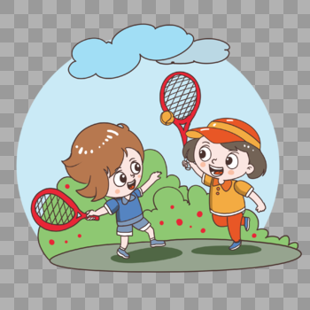 打网球的小朋友图片素材免费下载