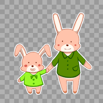 母亲节可爱兔子母子图片素材免费下载