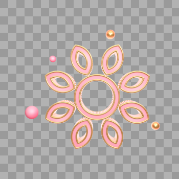 立体粉色装饰花朵图片素材免费下载