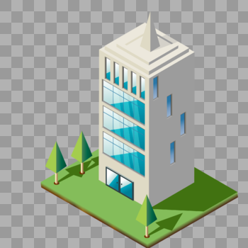 2.5D立体建筑办公楼图片素材免费下载