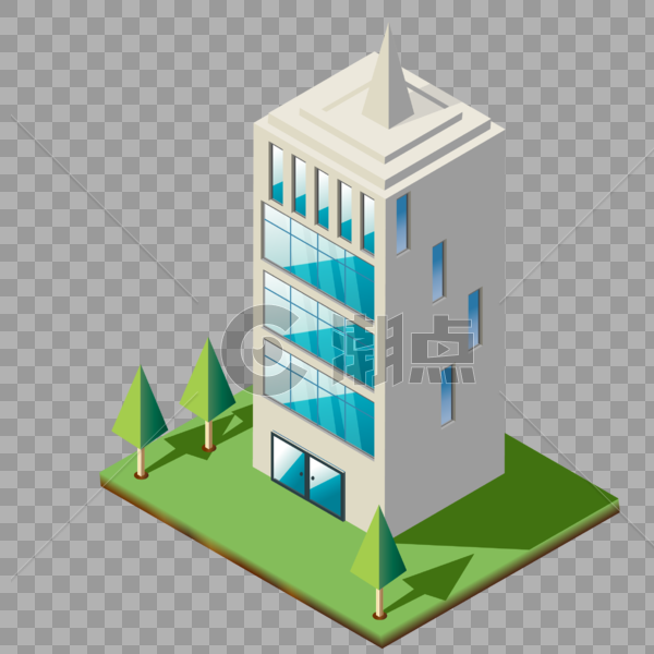 2.5D立体建筑办公楼图片素材免费下载