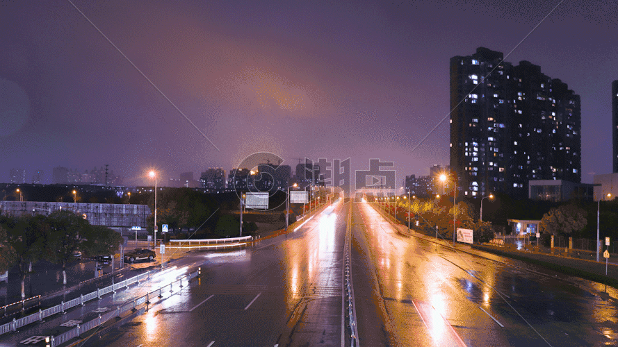 城市夜景交通延时GIF图片素材免费下载