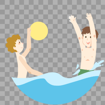 在水里玩耍的男孩图片素材免费下载