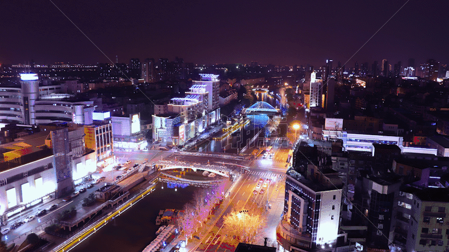城市漂亮夜景交通灯光延时GIF图片素材免费下载
