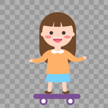 滑板女孩图片素材免费下载