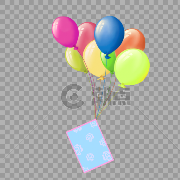 漂浮的彩色气球信件图片素材免费下载