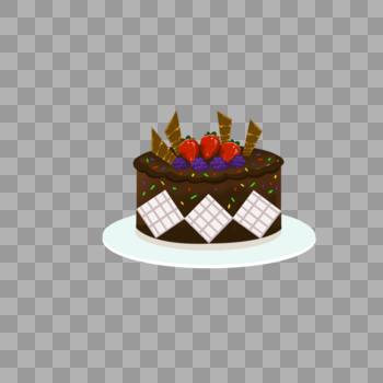 巧克力草莓糖霜蛋糕元素图片素材免费下载