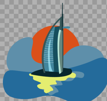 迪拜酒店世界地标元素图片素材免费下载