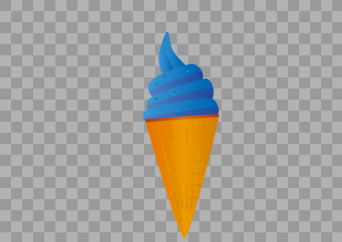 夏日零食儿童零食蓝色3D冰淇淋图片素材免费下载