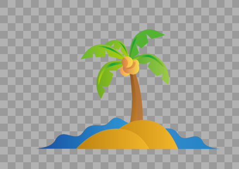 夏日海边元素沙滩椰子树图片素材免费下载