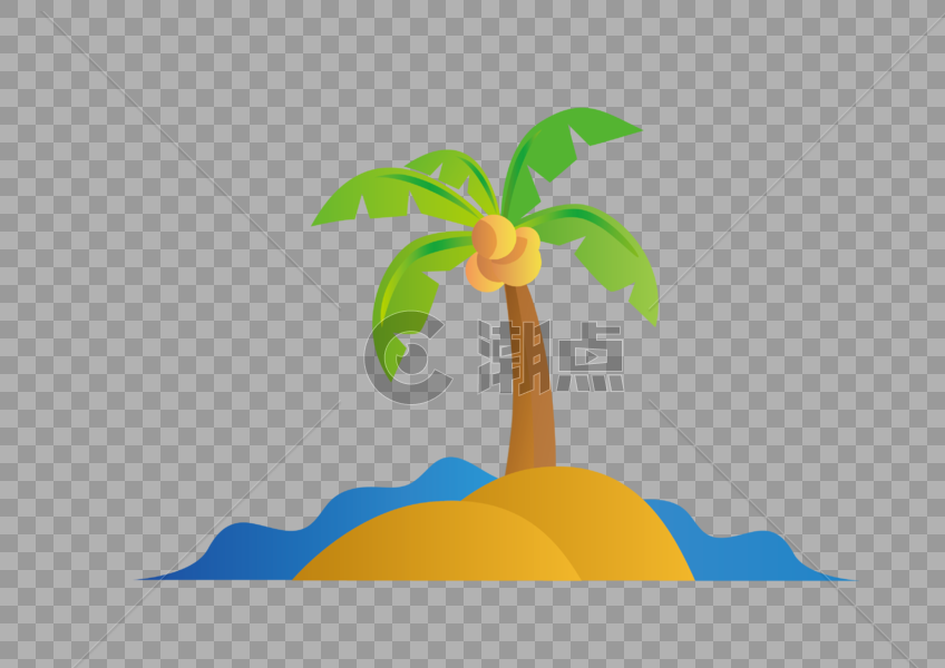 夏日海边元素沙滩椰子树图片素材免费下载