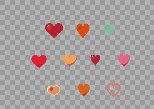 AI矢量图爱情元素节日元素多款爱心图片素材免费下载
