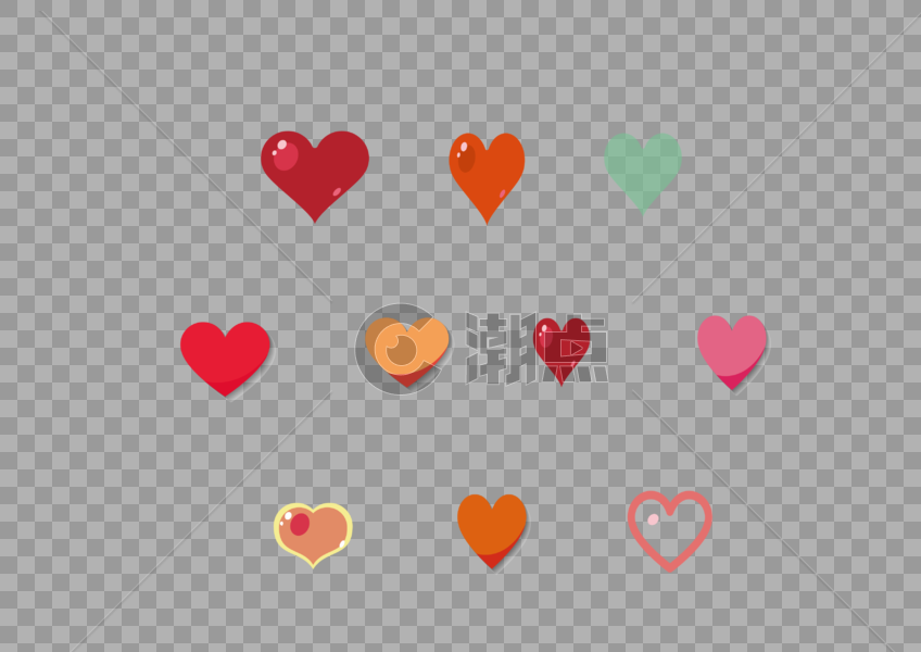 AI矢量图爱情元素节日元素多款爱心图片素材免费下载