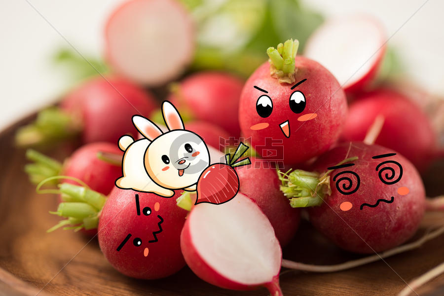 可爱小兔吃萝卜创意摄影插画图片素材免费下载