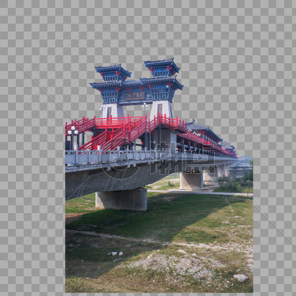 咸阳古渡廊桥图片素材免费下载