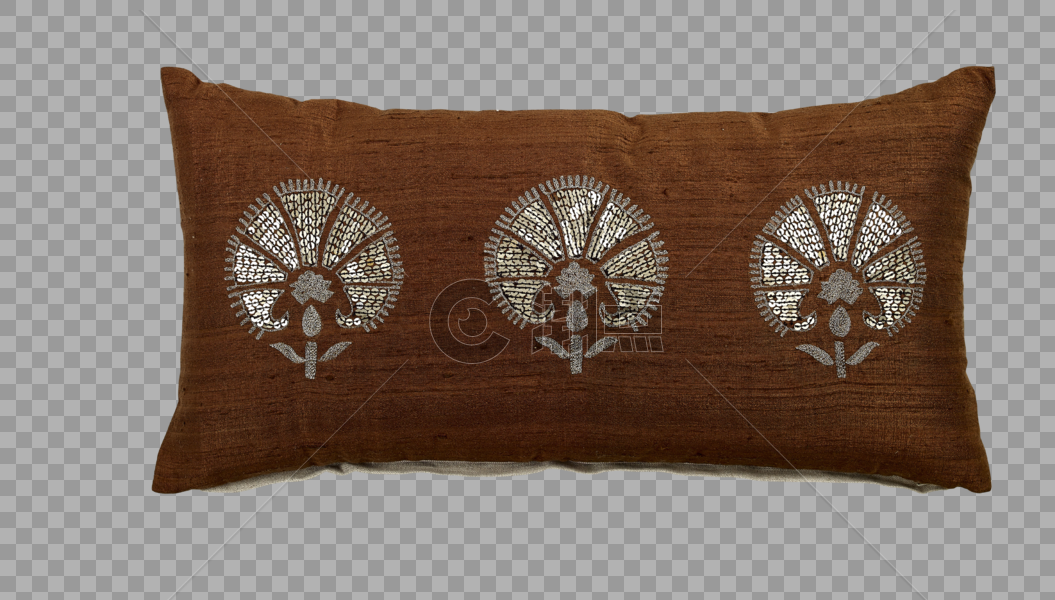 褐色欧式花纹枕头图片素材免费下载