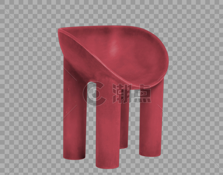 深红矮脚椅子图片素材免费下载