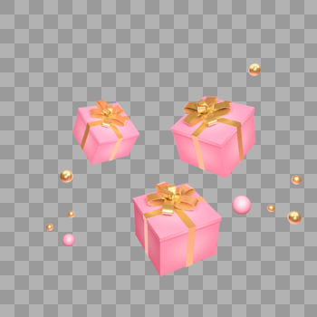 方形粉色金礼盒图片素材免费下载