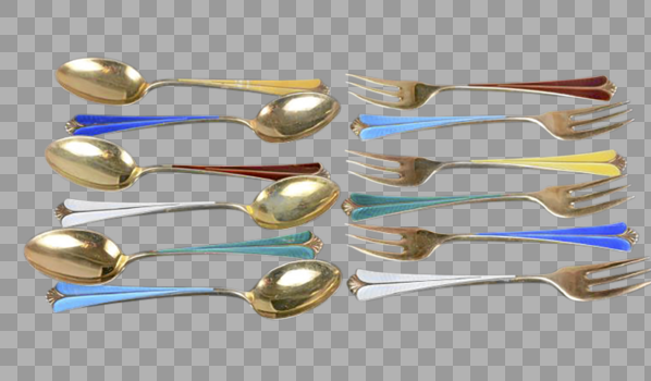 彩色勺子叉子组合图片素材免费下载