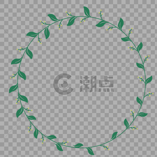 绿色圆形花环边框图片素材免费下载