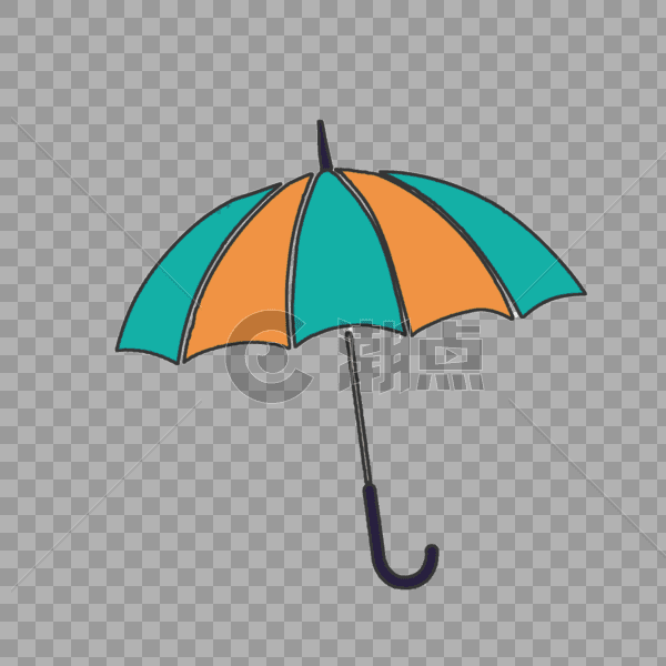 卡通长柄雨伞图片素材免费下载