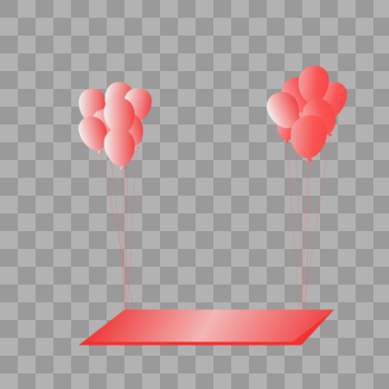 创意粉色气球秋千图片素材免费下载