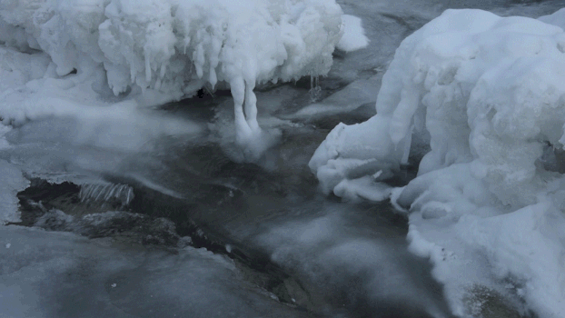 新疆冬季天山河流GIF图片素材免费下载