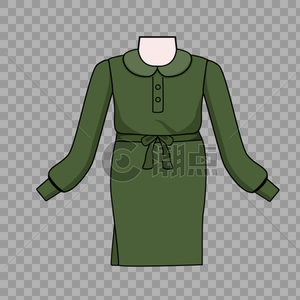 绿色可爱女性连衣裙图片素材免费下载