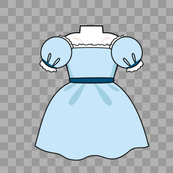 蓝色lolita风格小清新小裙子图片素材免费下载