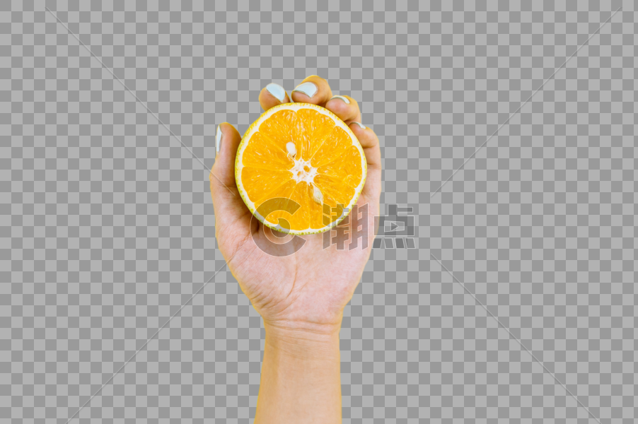 手拿橙子水果图片素材免费下载