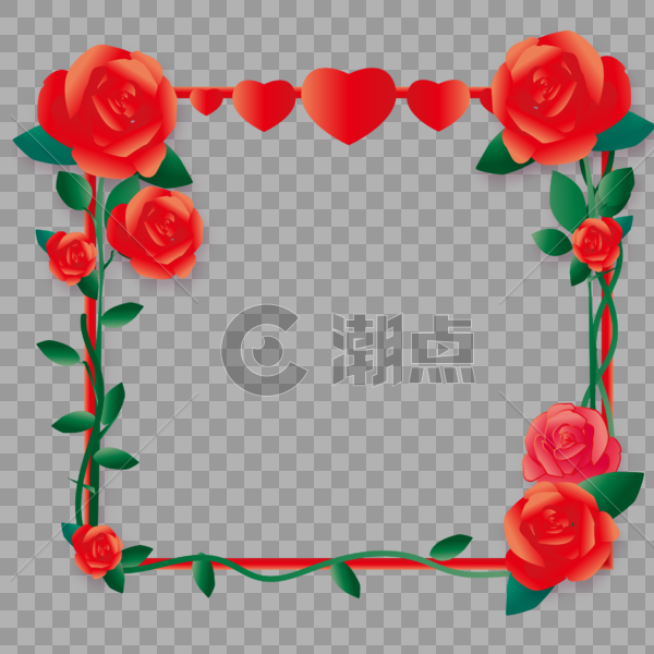 原创玫瑰节日气氛玫瑰边框图片素材免费下载