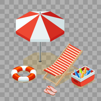 夏日海滩适量元素图片素材免费下载
