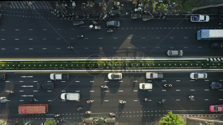 泰国曼谷城市中心道路车流GIF图片素材免费下载