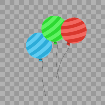 三个彩色气球图片素材免费下载